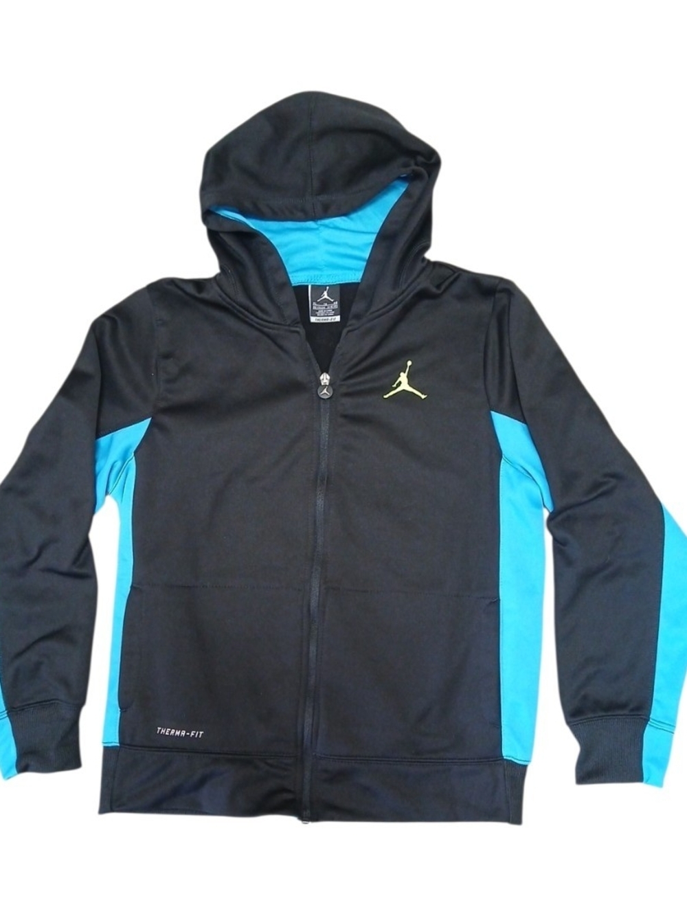 Jordan Therma-Fit Black & Blue Hooded Zip-Up Jacket XL #243